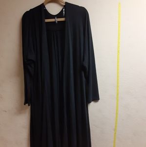 Long Black Duster Cardigan